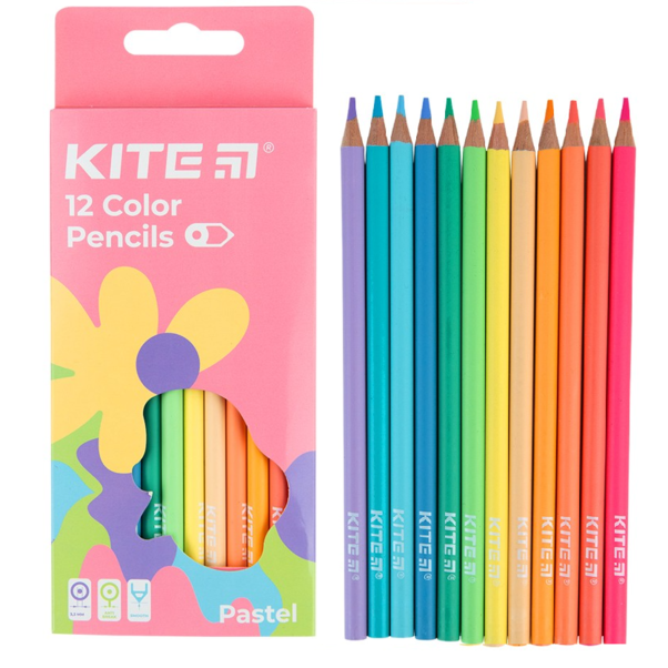 Олівці кольорові Kite Fantasy Pastel 12 кольорів K22-451-2