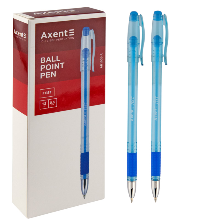 Ручка кулькова Axent Fest AB1000-02-A, 0.5 мм, синя