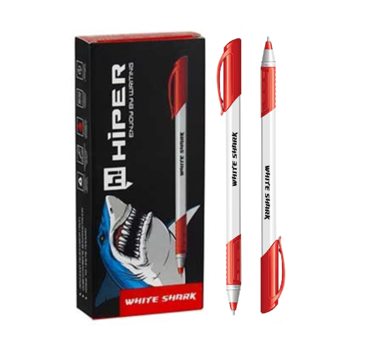 Ручка гелева Hiper White Shark HG-811 червона