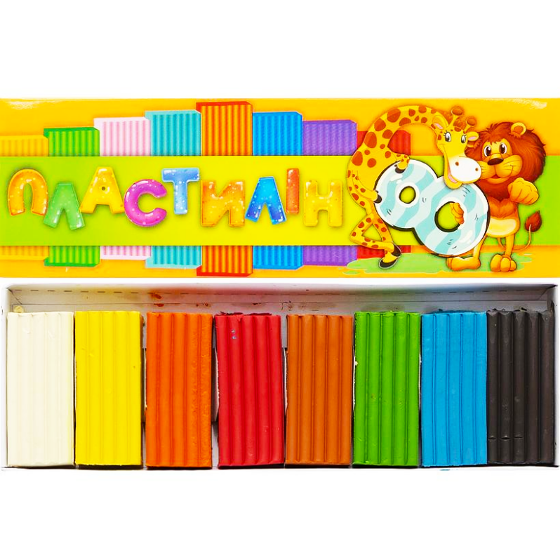 Пластилін Тетрада Стандарт 8 кольорів 180 грам