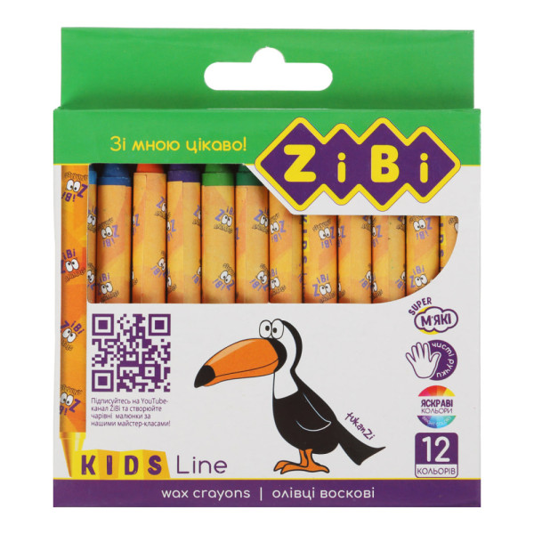 Воскові олівці Zibi Kids Line 12 кольорів