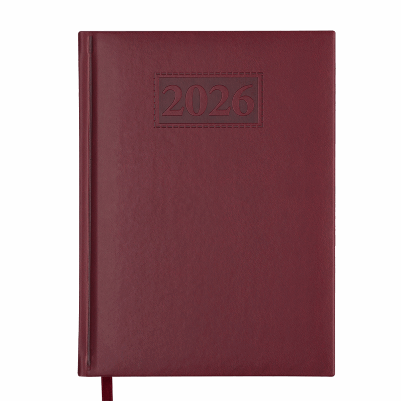 Щотижневик датований 2026 Buromax GENTLE А5 темно-червоний 2109-13 ВМ