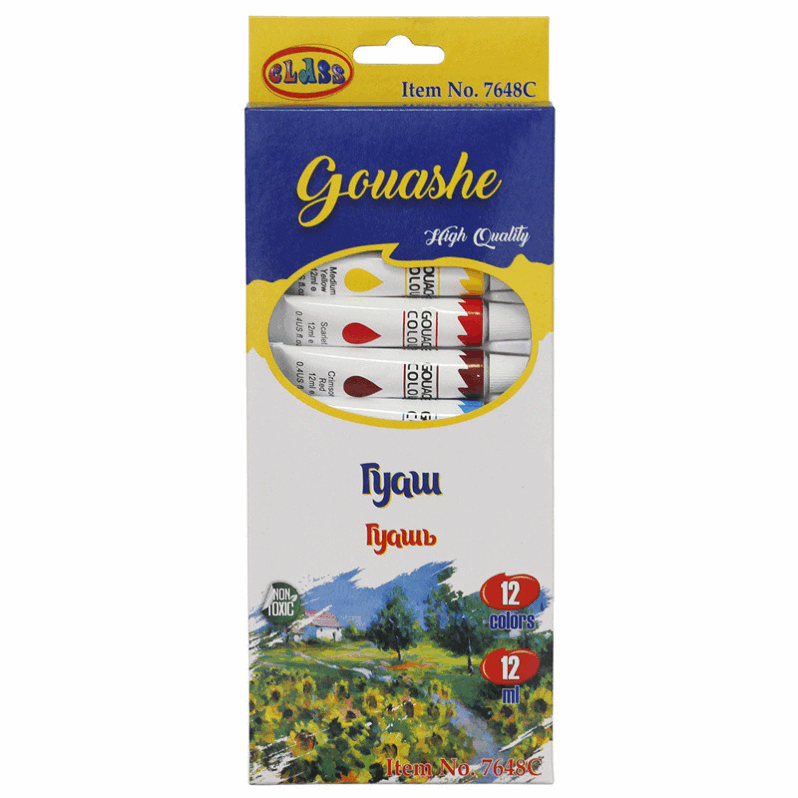 Гуаш Class в тубах 12 кольорів 12 мл 7648