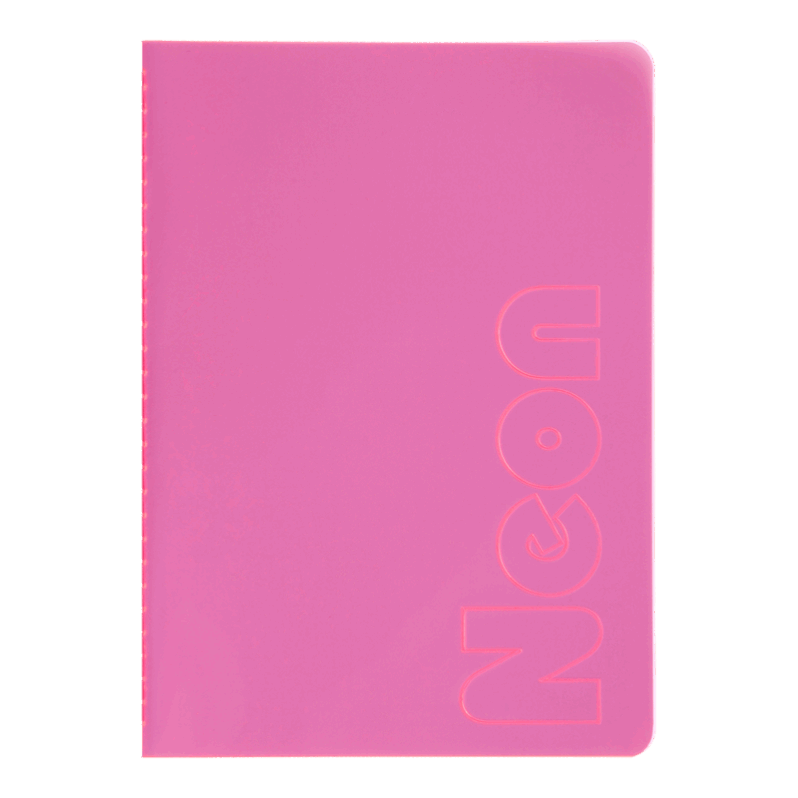 Записна книжка Buromax NEON A5 80 аркушів в клітинку 24822180-10 BM рожева
