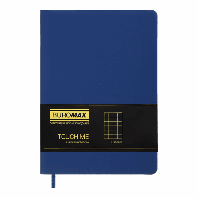 Блокнот діловий Buromax Touch Me A5 96 аркушів штучна шкіра 24511102-02 BM синій