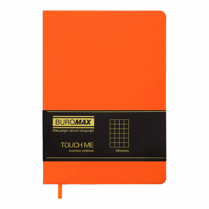 Блокнот діловий Buromax Touch Me A5 96 аркушів штучна шкіра 24511102-11 BM помаранчевий