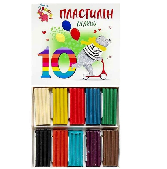 Пластилін м'який Jumbi 10 кольорів 180 грам
