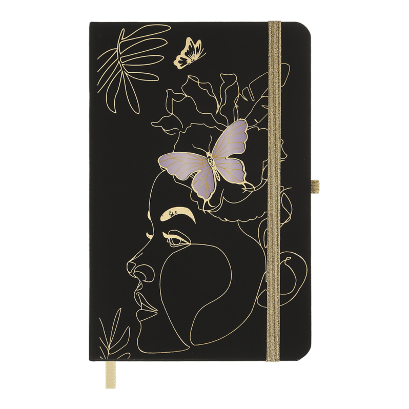 Записна книжка Buromax Lady A5 96 аркушів в клітинку 255106-01 BM чорна