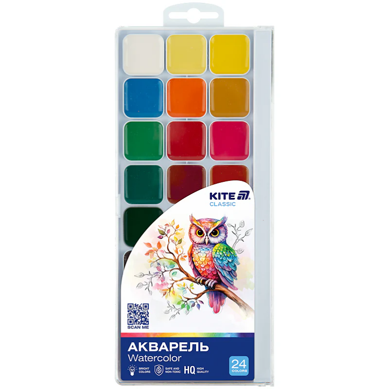 Фарби акварельні Kite Classic 24 кольори K-442