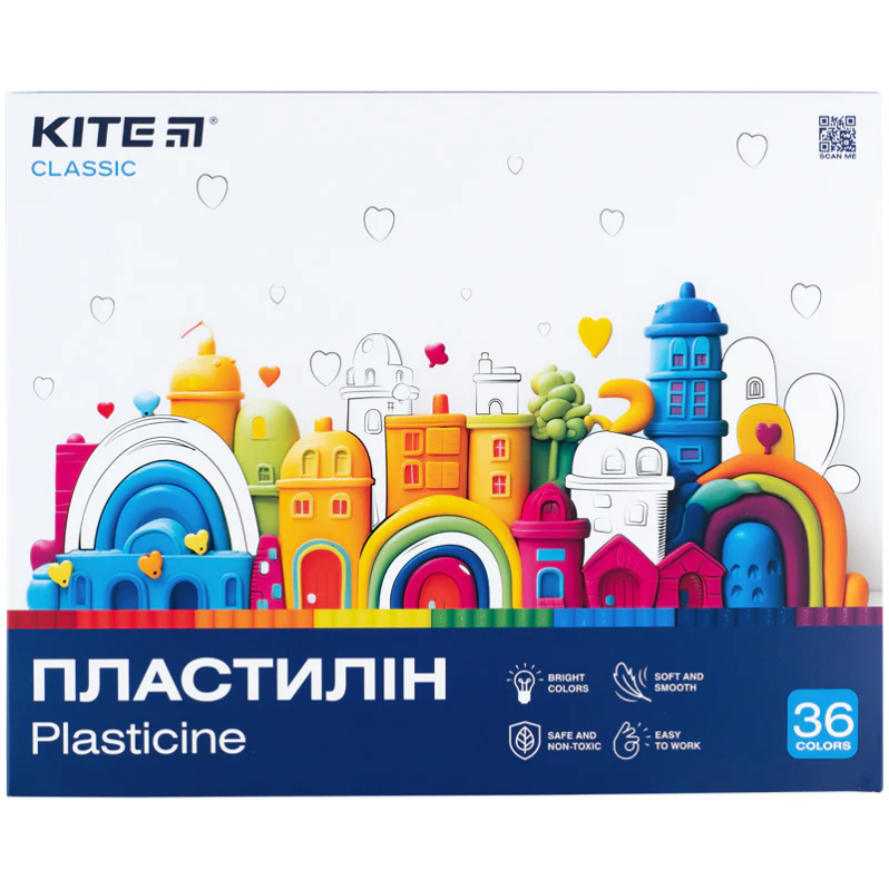Пластилін Kite Classic 36 кольорів 720г  K-078